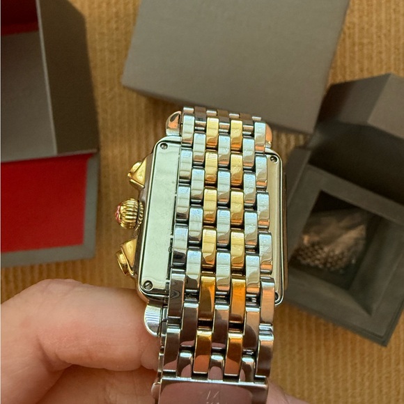 Michele Watch Deco Diamond Chronograph Two Tone - Picture 12 of 12